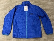 NWT Patagonia Nano Puff Brick Quilt Jacket Kids' Large 12, Passage Blue