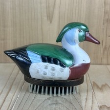 Wood Duck Lint Brush Hand Painted Porcelain Vintage 4x5.5
