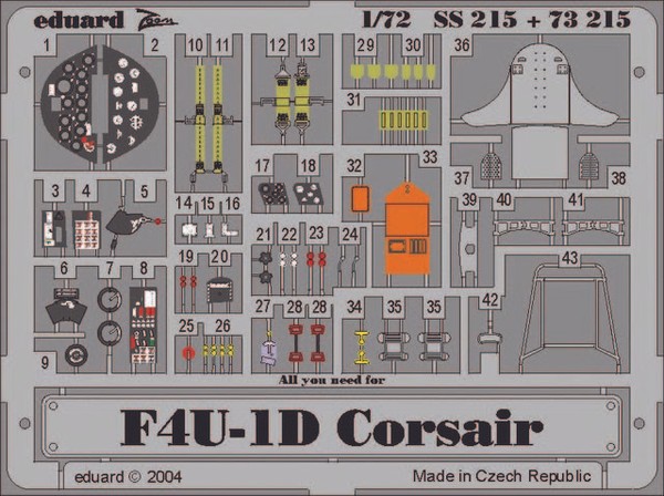 Eduard Accessories Ss215 - 1:72 F4U-1D Corsair - ÄTzsatz - Neu-image