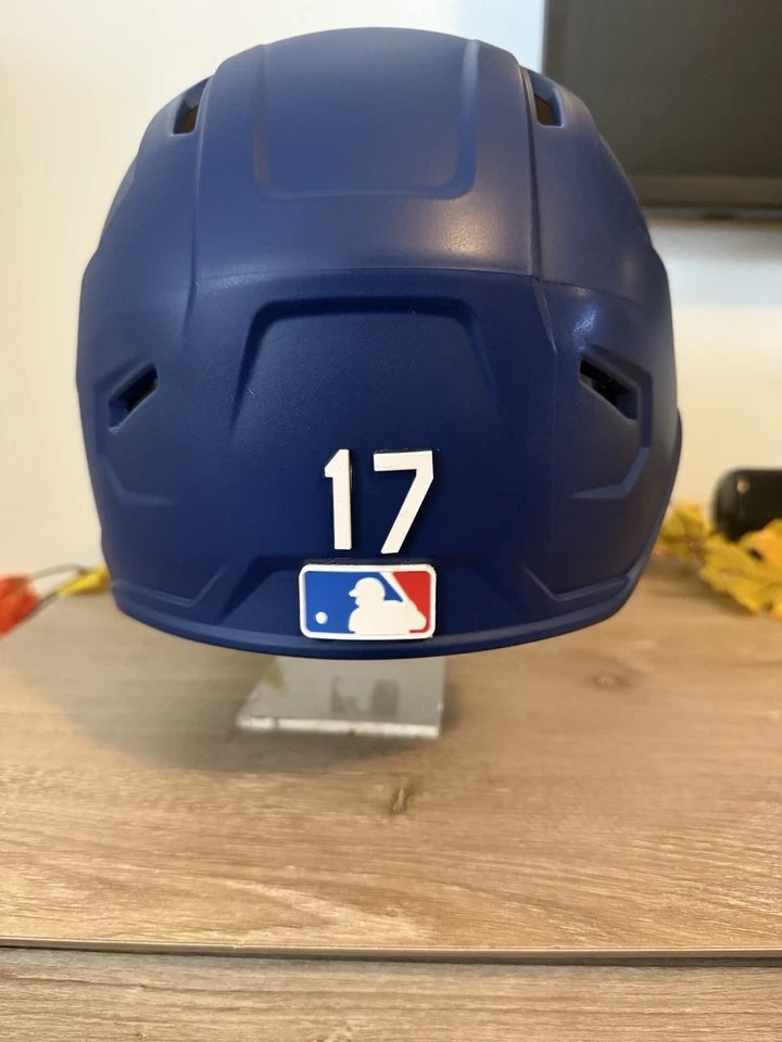 Los Angeles Dodgers Matte Rawlings Baseball Batting Helmet 3D Decal Embroidered - Image 3 of 4