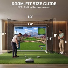 10x8x6 Golf Simulator Enclosure with Impact Screen Heavy Duty Golf Practice Net