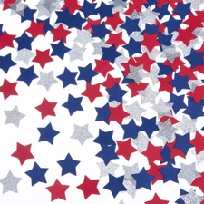 Silver Blue and Red Star Confetti Table Decoration for 4Th July Independence Day
