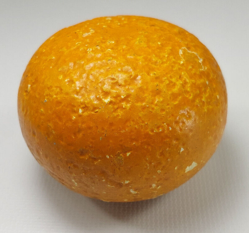Pietra alabastro antica italiana marmo frutta CLEMENTINA cesellata e dipinta a mano - Foto 10 di 17
