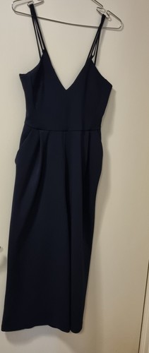 ZARA Women's Navy Blue Wide Leg Sleeveless Jumpsuit with Pockets UK sz10 - Bild 3 von 7