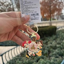New Authentic Shanghai Disney Princess Rotate Keychains Gift