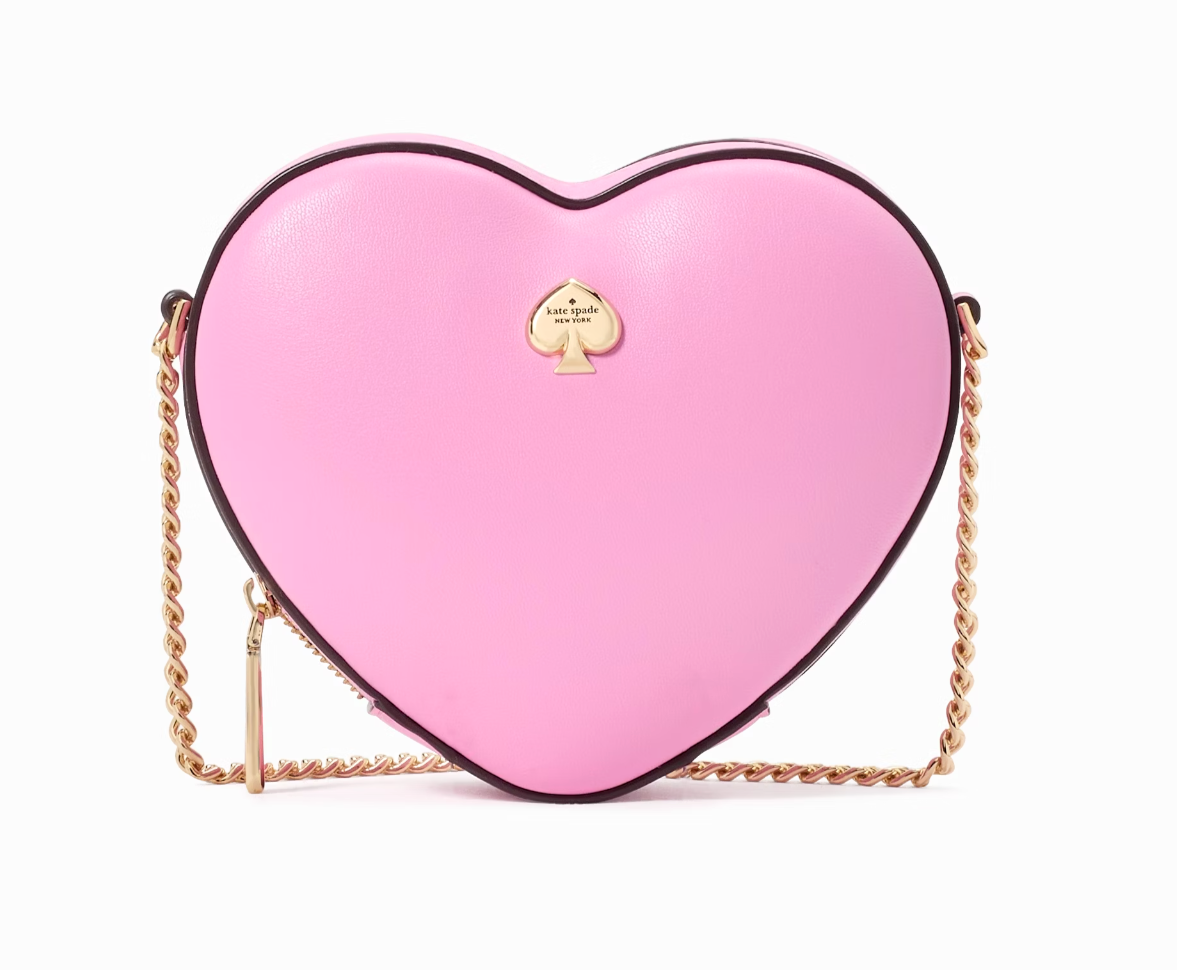 New Kate Spade Love Shack 3d Mini Heart Crossbody Surf Pink with