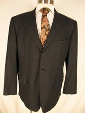 Brooks Brothers Mens Charcoal Check 3 Btn Flannel Sport Coat 42R USA Made