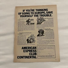 1970 American Express Club Continental Credit Card Print Ad Amex Going To Europe