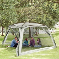 12x12 ft Screen House Room Pop Up Camping Tent Outdoor Canopy Beach Sun Shelter