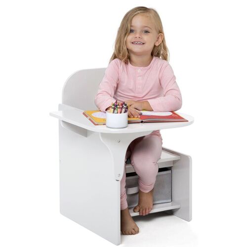 2 in 1 Children Chair Desk with Storage Bin Mysize Arts Craft Snack Toddler Kids
