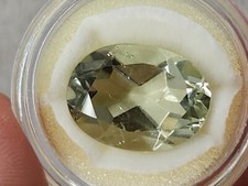 One Green Amethyst Oval Cut Faceted Loose Gemstone 15mm Uncertified