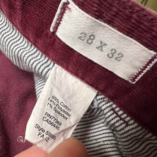 Madewell Pants Womens Size 28 Corduroy Burgundy Maroon Red Slim Fit Pockets Fall - Picture 5 of 7