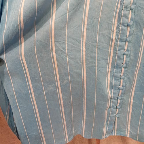 Country Road Sz 16 Capri Blue White Striped Linen Silk Long Sleeve Blouse Shirt - Picture 5 of 10