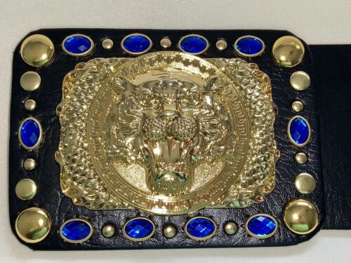 Elvis style Gold Tiger Belt With A Choice Of Blue Or Red Stones - Picture 7 of 7