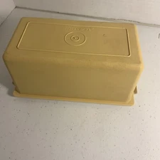 Vintage Tupperware Butter Cheese Keeper Container Harvest Gold / Almond 638-11