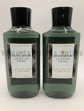 Bath & Body Works Gingham Legend Men's Hair Face Body Wash 10 Fl Oz S/2 #9093B