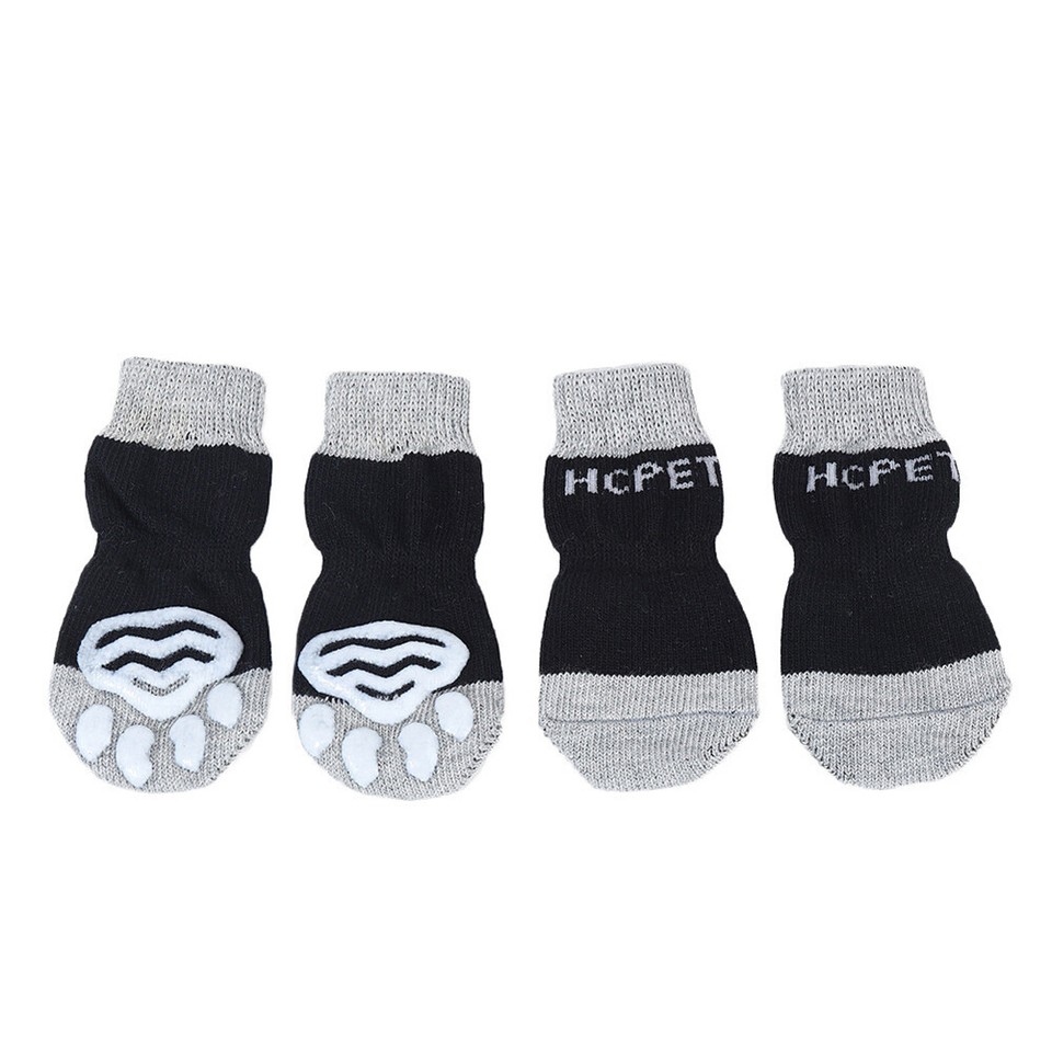 4Pcs Pet Cotton Socks AntiSlip Dog Paw Socks Traction Control Warm Pet