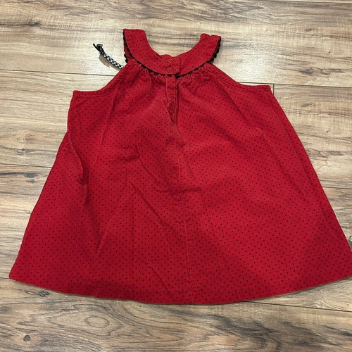 Girls RARE EDITIONS red black corduroy jumper dress 3T Hearts scottie dog - Picture 9 of 10