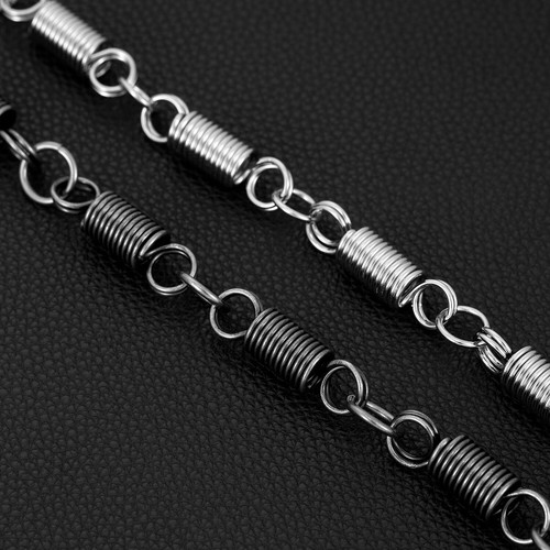 Mens Spring Punk Metal Leather Wallet Chain Links Keychain Jeans Pants Chain - Picture 7 of 25