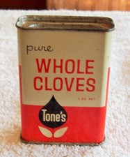 Vintage spice tin vintage Tone's whole cloves 1oz Tin vg condition