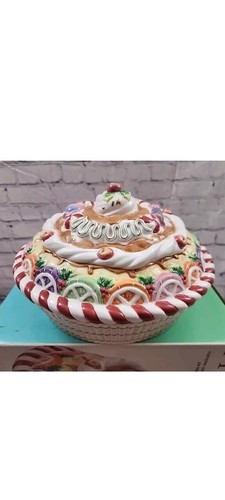 NEW Fitz & Floyd Nutcracker Sweets Pie Plate / Carrier w/Lid, Christmas Candy
