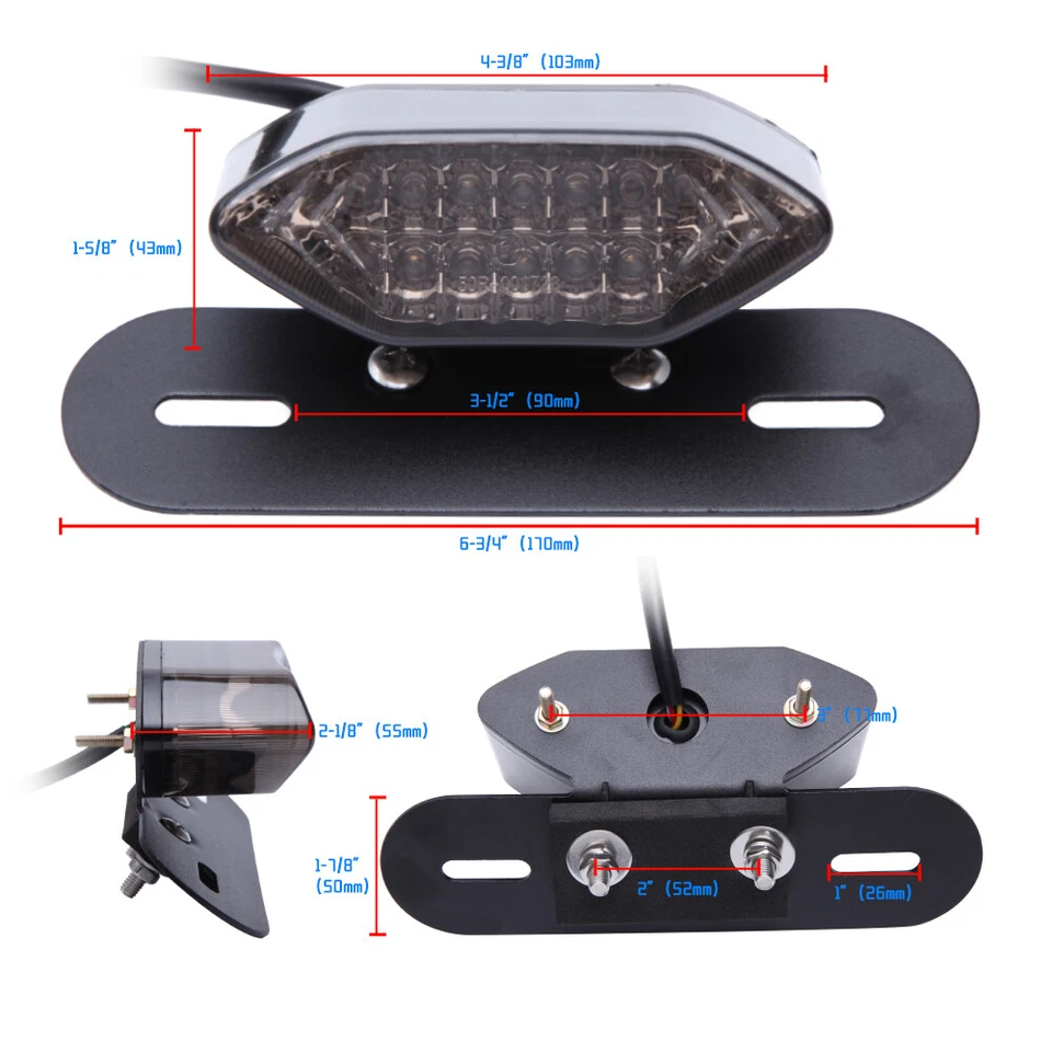 For Suzuki GSXR 600 750 Turn Signals Brake Light License Integrated Tail Light - Image 3 of 4