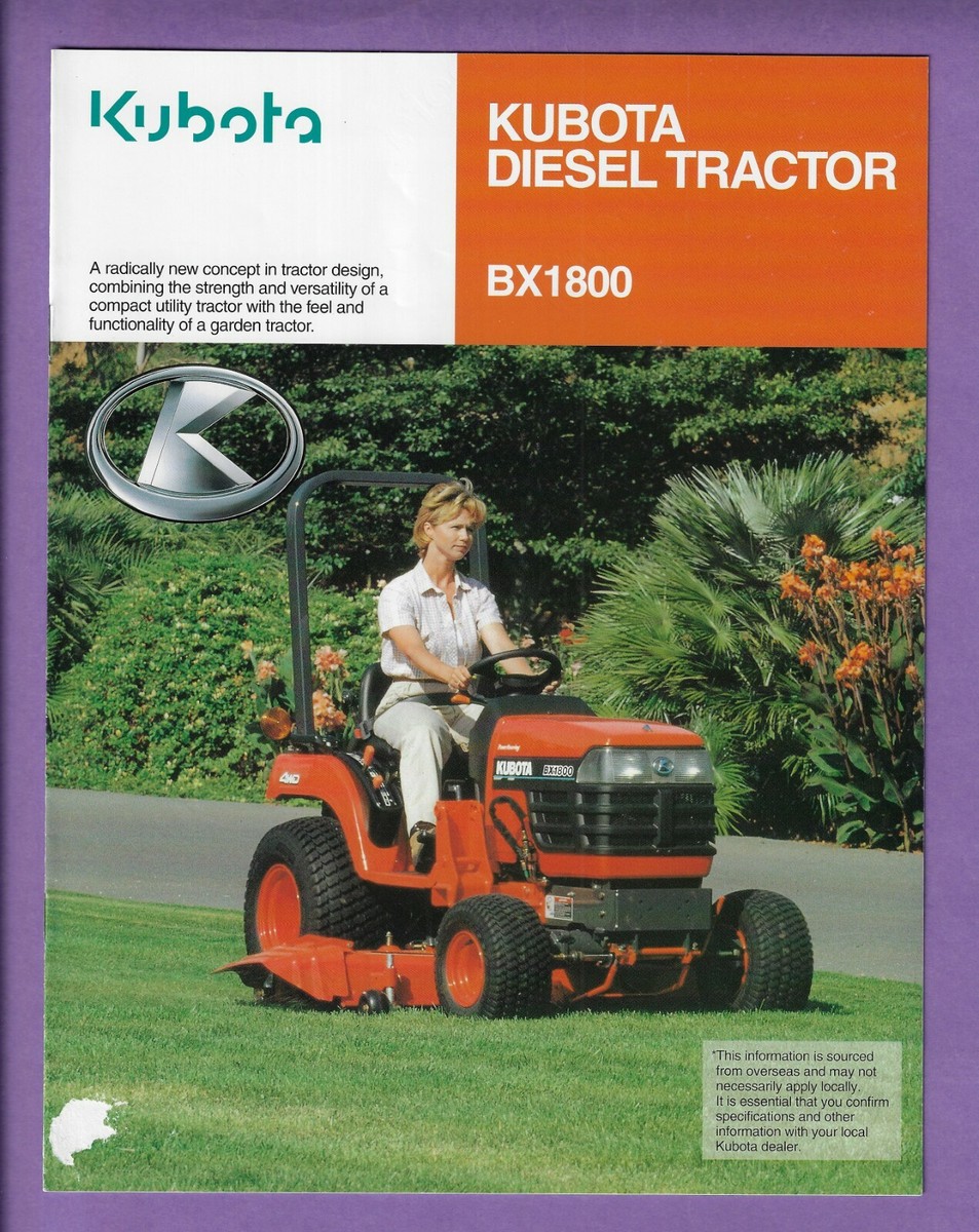KUBOTA BX1800 DIESEL TRACTOR 10 PAGE BROCHURE MARCH 2000