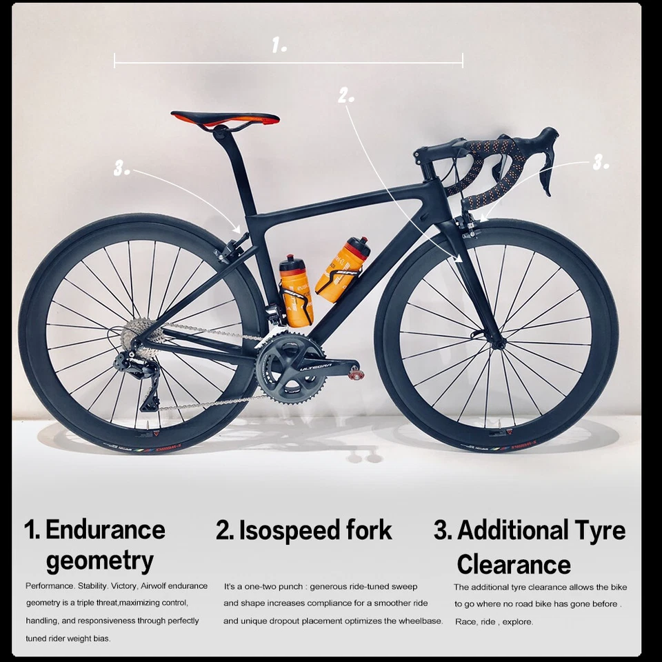 AIRWOLF R009 Carbon Rennrad Rahmen Racing Fahrrad Felgenbremse Lightweight - Bild 3 von 4