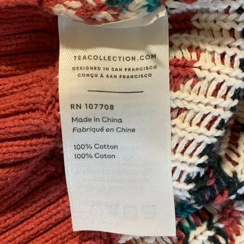 Tea Girls Shawl Collar Rosey Mauve Blue Pattern Tunic Sweater Size 8-10 - Picture 8 of 12