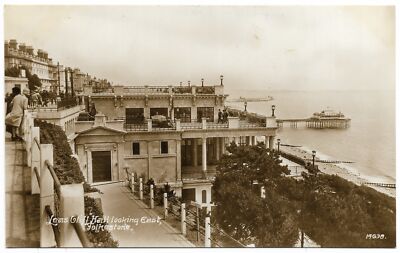 Leas Cliff Hall Looking East Folkestone Echtfoto Upton's Bazaars unbenutzt 1930er