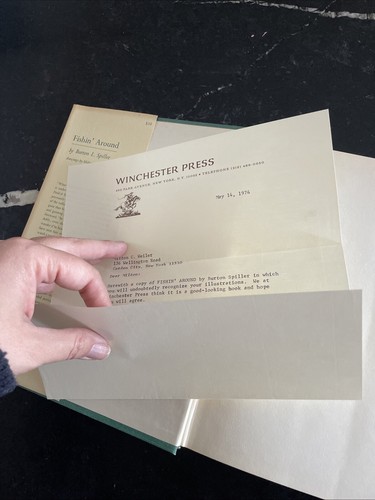 Fishin' Around Burton Spiller 1974 1st Ed. w/ DJ and Signed Letter Provenance - Picture 7 of 13