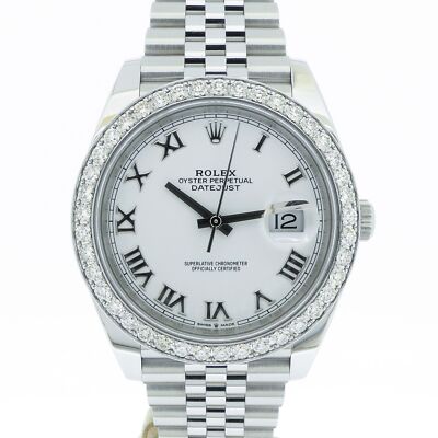 Rolex Datejust 41mm 2024 Full Set UNWORN Diamanten 126300 Weiß Diamond Bezel