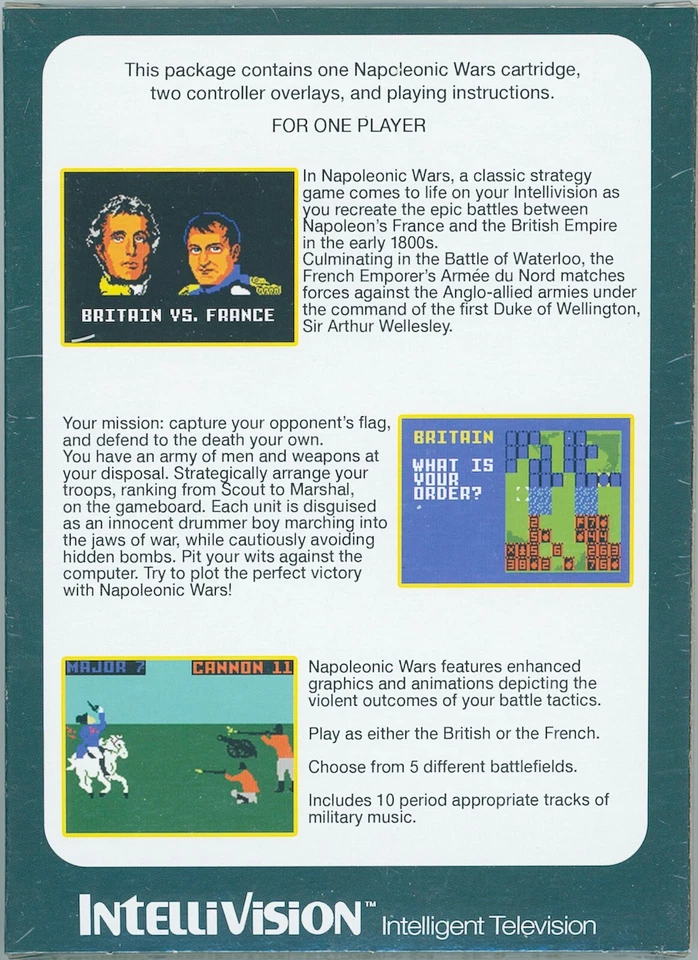 Napoleonic Wars - Boxed NIS Cartridge Original Intellivision Video Game Console - Image 2 of 2