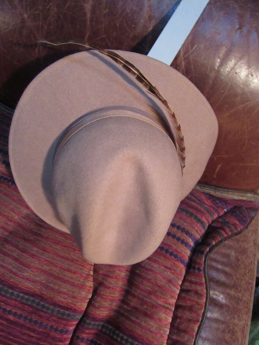Sonni Western Wool Felt Hat Sonni Vintage Felt Hat, Gray W/feathers, Gray Cowboy Felt  main image 3