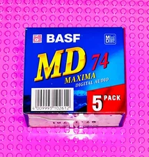 MD        BASF  MD MAXIMA  74  5 PACK BLANK MINI DISCS  (5) (SEALED)