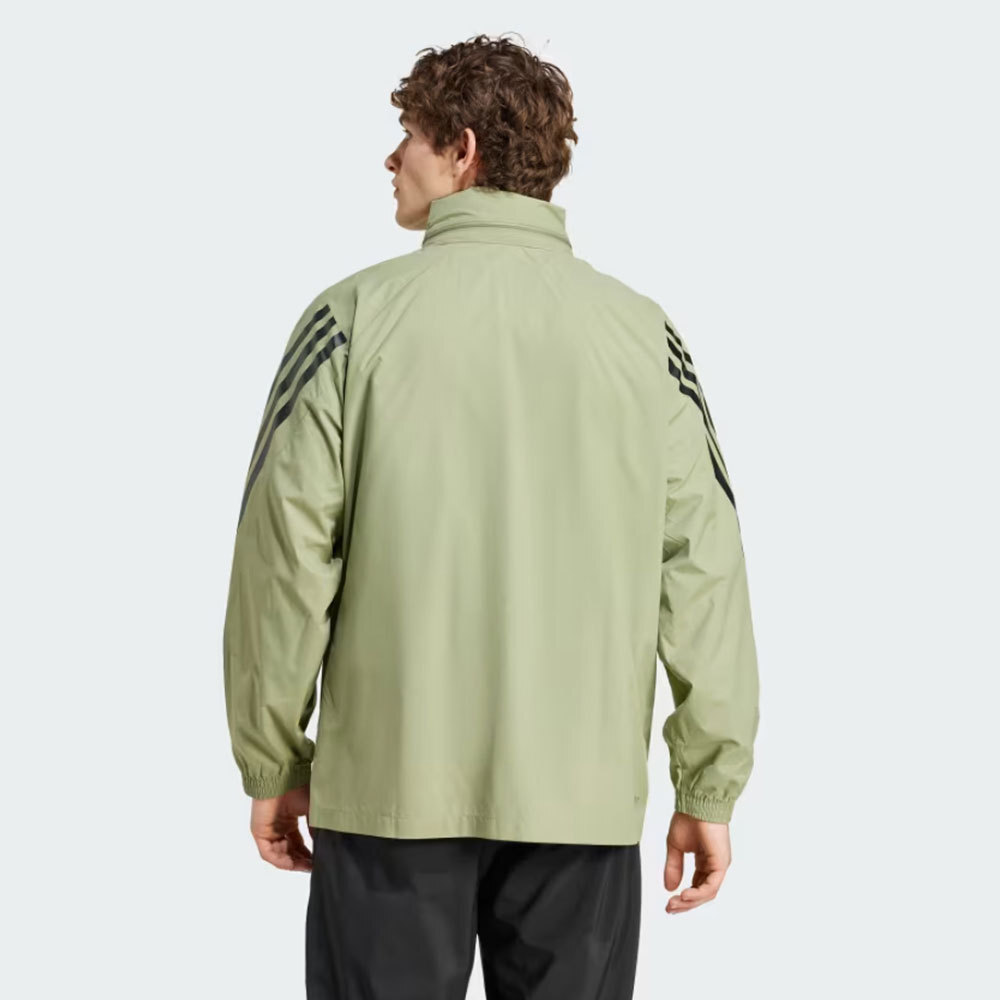 Adidas Original Mens FUTURE ICON 3S WOVEN WINDBREAKER IW8571 GREEN