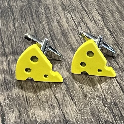 Cheese Cufflinks For Men Birthday Father’s Day Gift In Box - Picture 2 of 6