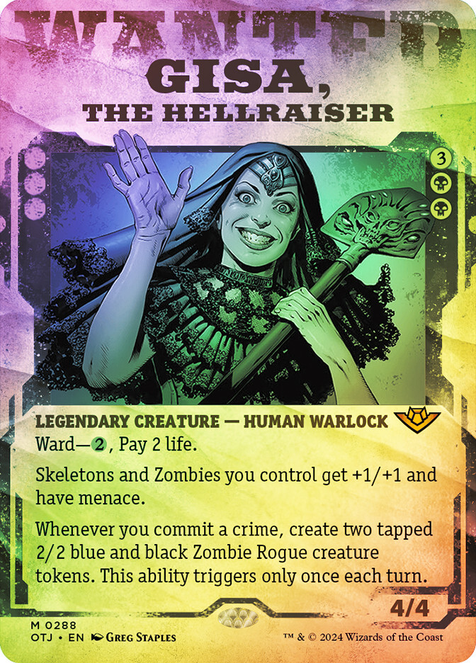 MTG FOIL Gisa, the Hellraiser Showcase - Outlaws of Thunder MTG FOIL Gisa, the Hellraiser Showcase - Outlaws of Thunder