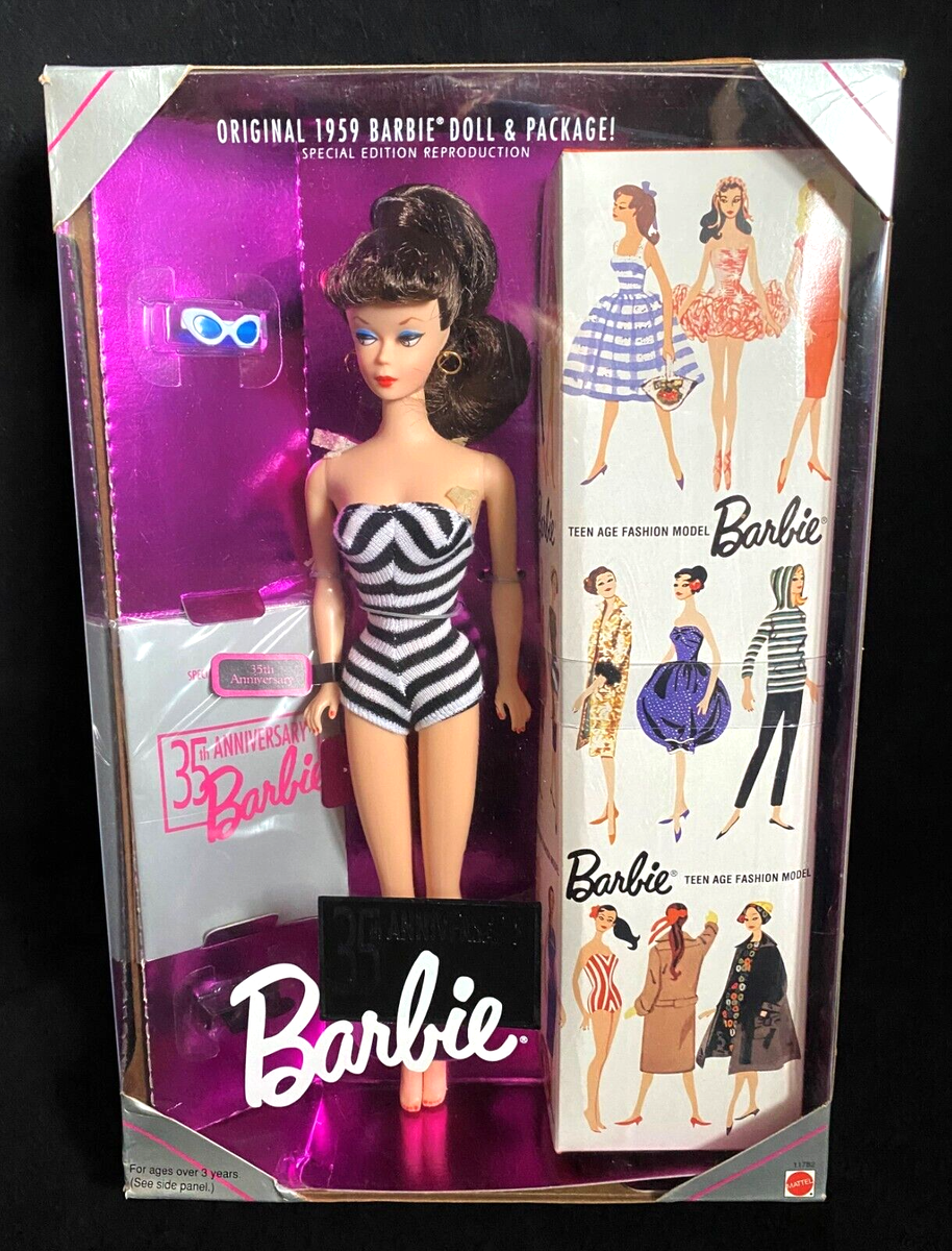 1994 35th Anniversary Brunette 1959 Reproduction Barbie #1 Doll