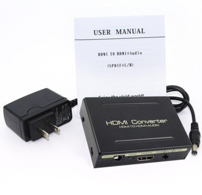 HDMI Video Converter With Optical SPDIF L/R Audio Extractor Splitter 2CH 5.1CH
