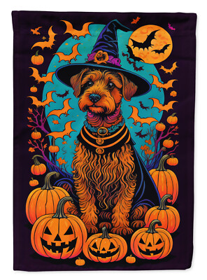Welsh Terrier Witchy Halloween Flag