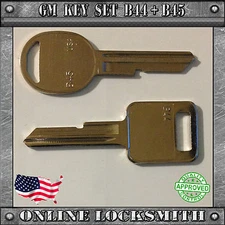 New Keys Set B44 Ignition E + B45 Doors Trunk H Key Buick Cadillac Chevy Pontiac