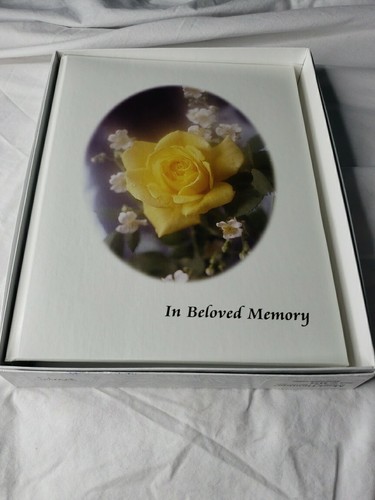 Mark Thomas "In Beloved Memory" Funeral Guest Book Yellow Rose