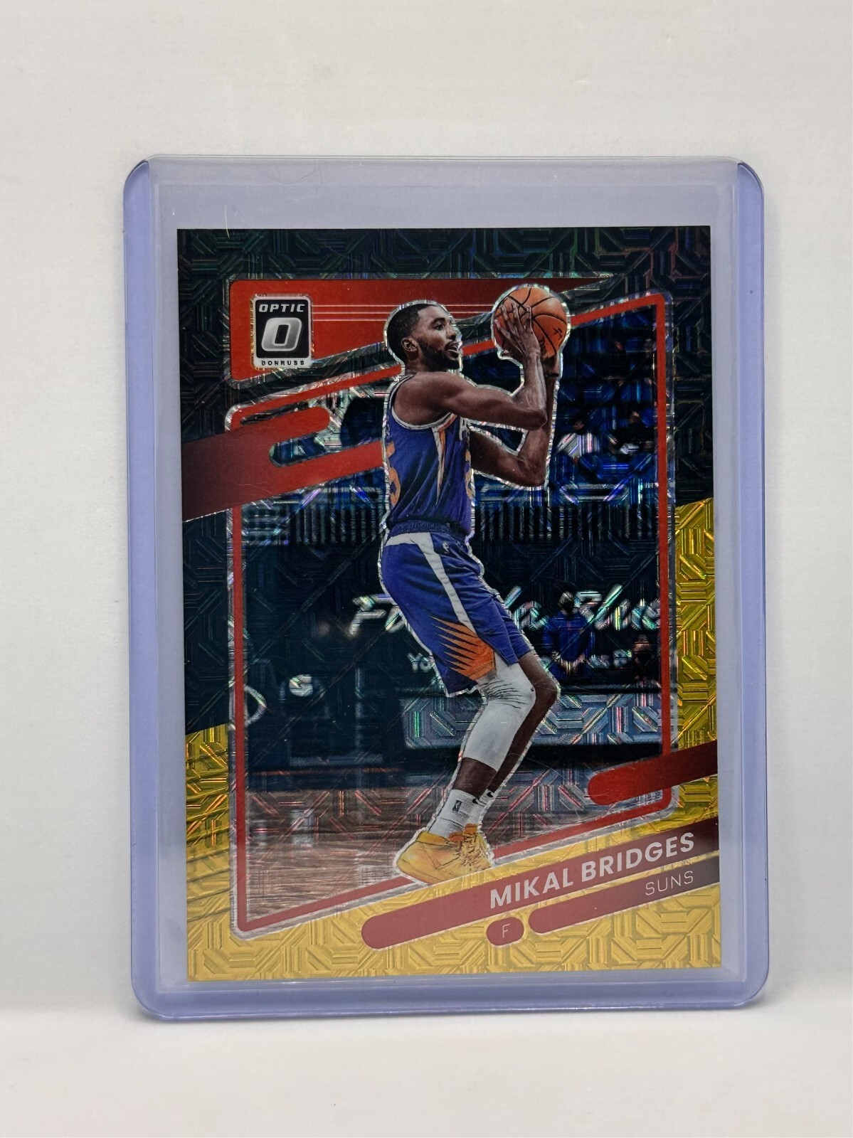 2021 Panini Donruss Optic Black Gold Mikal Bridges #1/8 Prizm #130 Mojo Choice