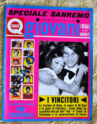 Hier Jugendliche März 1971, Sanremo Special, Poster von Donatello. Lucio Dalla
