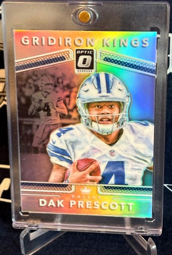 2017 Donruss Optic SILVER PRIZM Holo GRIDIRON KINGS Dallas Cowboys DAK PRESCOTT - Picture 3 of 9