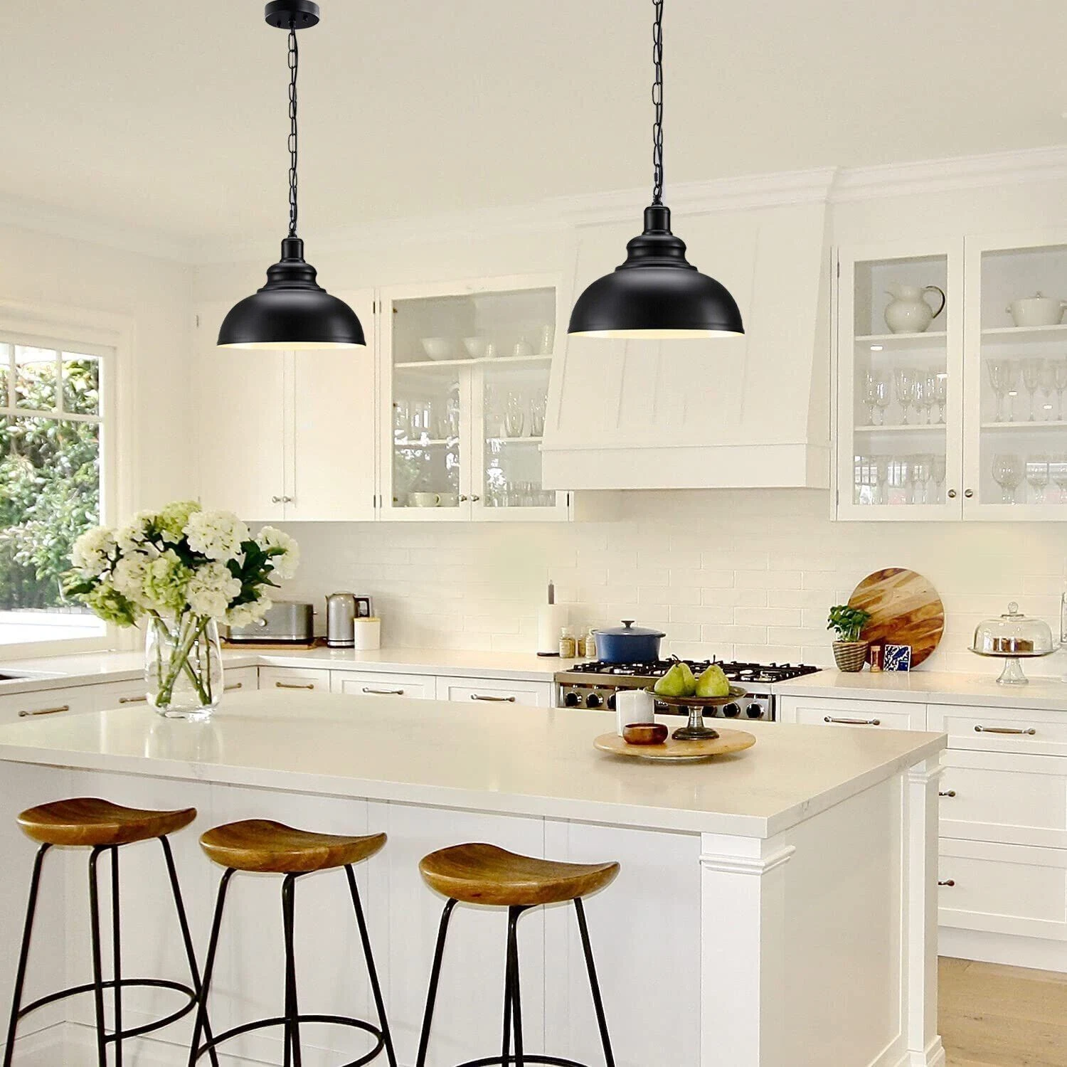 Vintage Industrial Ceiling Pendant Light Metal Shade Black Hanging Retro Lamp