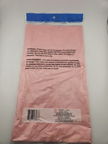 Rectangle Tablecloth Table Cover Light Pink 54" x 108" Plastic New - Picture 2 of 2
