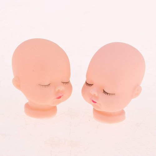 50pcs Vinyl Baby Doll Head for Artist Hand Painting Doll Body Part DIY Keychain - Picture 2 of 9