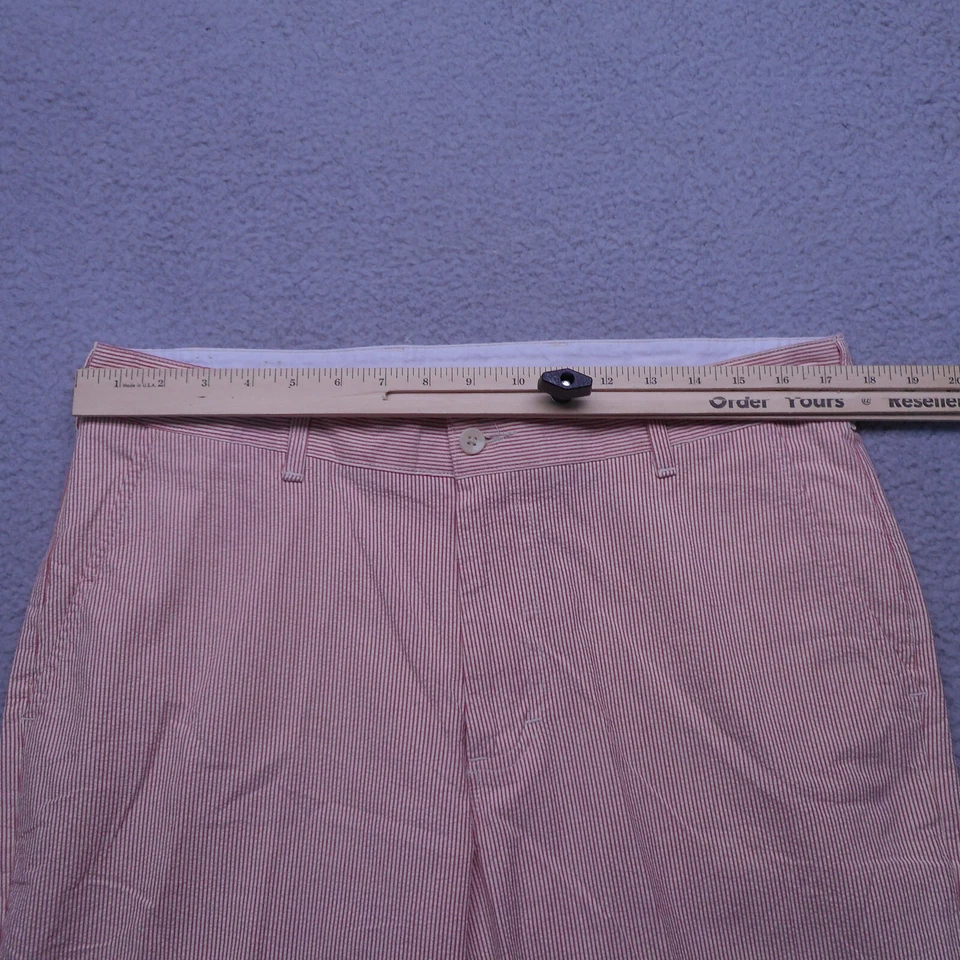 Bills Khakis 短裤男式 34 红色奶油色针尖泡泡纱标准版型 PS RCPS A8 — 第 4/4 张图片